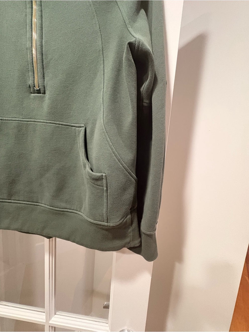 Lululemon Scuba Oversized Half Zip Hoodie Green Funnel Neck Thumbholes Women’s - Picture 4 of 7